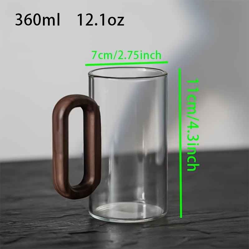 Ecofriendly Glass Mug Set with Dark Walnut Handle - mosswell.us