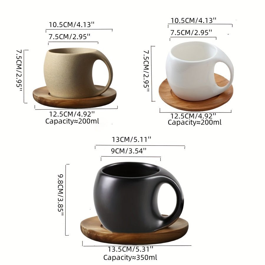 Elegant Ceramic Mug Saucer Set Microwave Safe 7oz123oz - mosswell.us