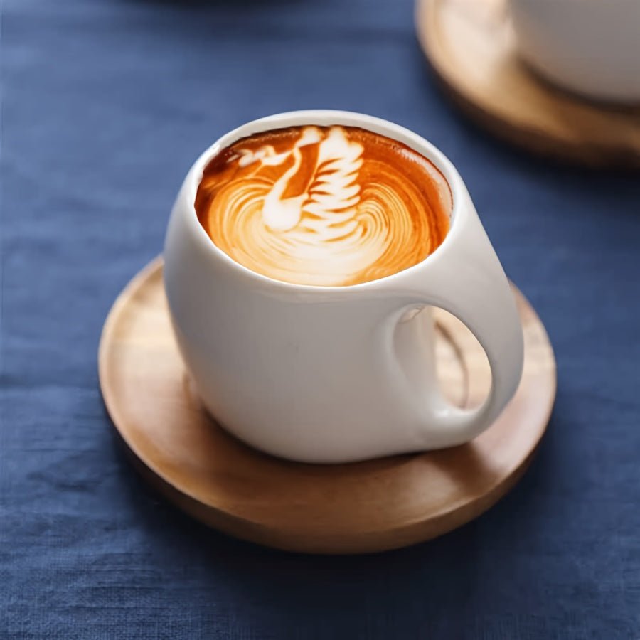 Elegant Ceramic Mug Saucer Set Microwave Safe 7oz123oz - mosswell.us
