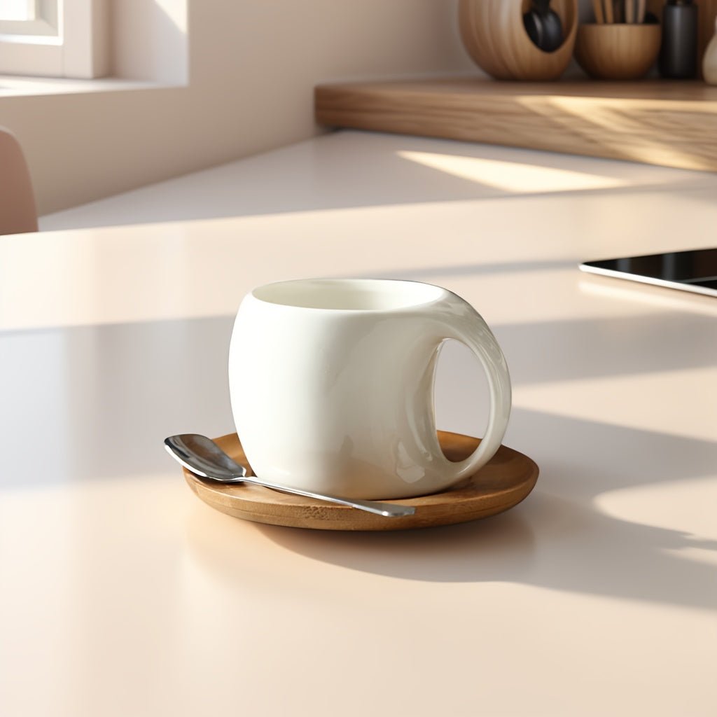 Elegant Ceramic Mug Saucer Set Microwave Safe 7oz123oz - mosswell.us