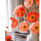 Faux Large Silk Poppy Flower Stem 41" Tall - mosswell.us