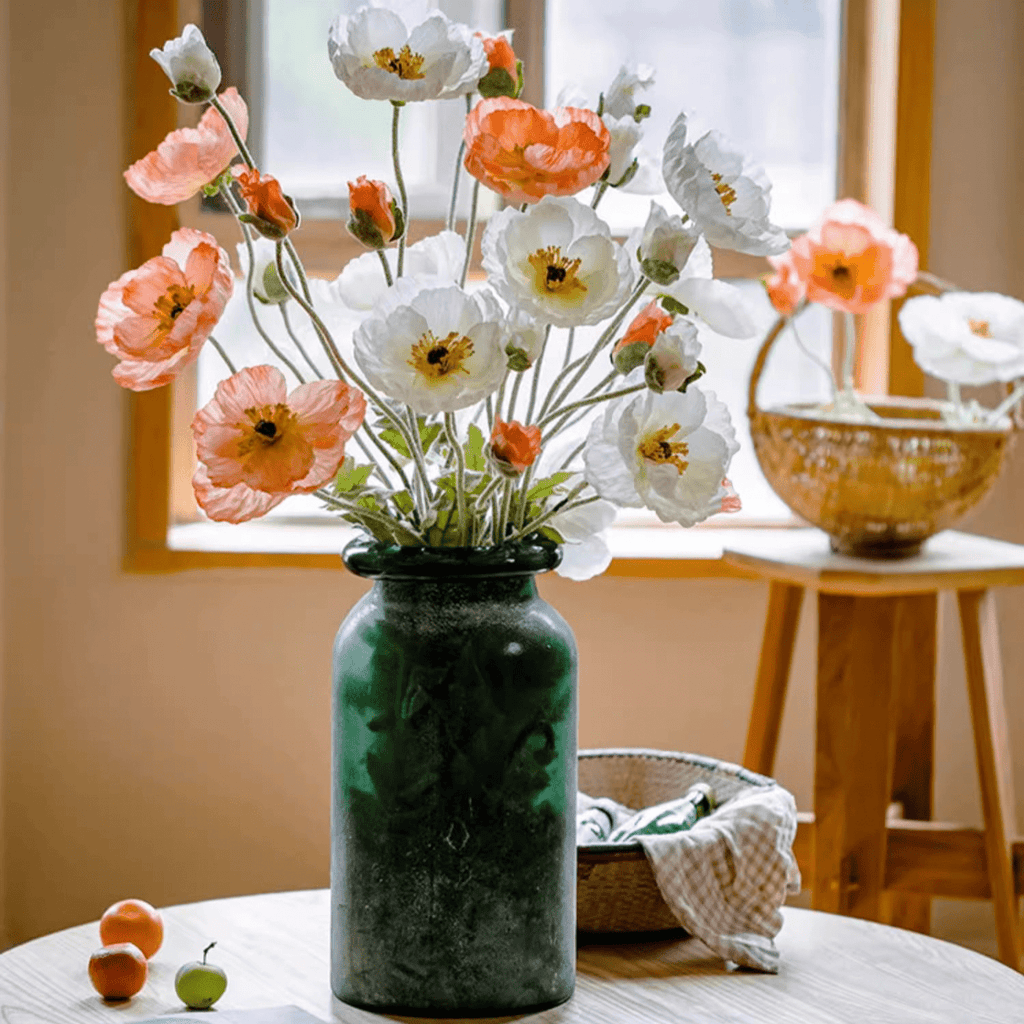 Faux Large Silk Poppy Flower Stem 41" Tall - mosswell.us