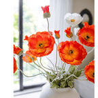 Faux Large Silk Poppy Flower Stem 41" Tall - mosswell.us
