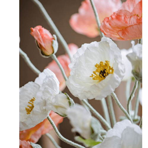 Faux Large Silk Poppy Flower Stem 41" Tall - mosswell.us
