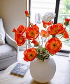 Faux Large Silk Poppy Flower Stem 41" Tall - mosswell.us