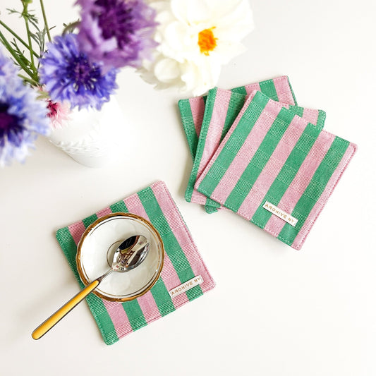 Flora Striped Coasters - mosswell.us