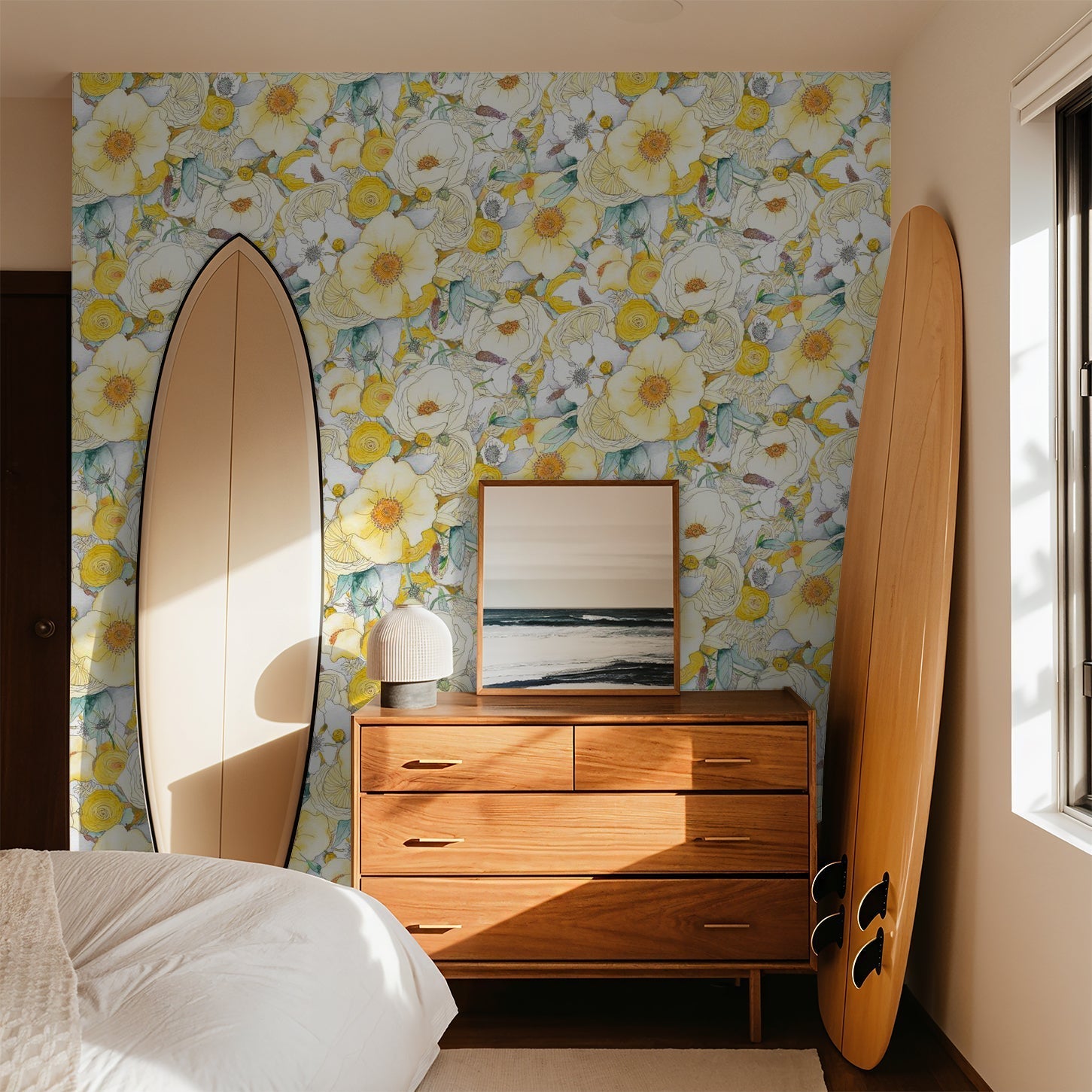 Floral Reverie Wallpaper, yellow - mosswell.us