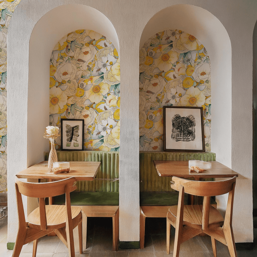 Floral Reverie Wallpaper, yellow - mosswell.us