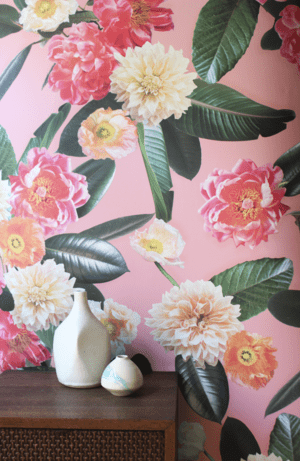 Flower Party Wallpaper, pink - mosswell.us