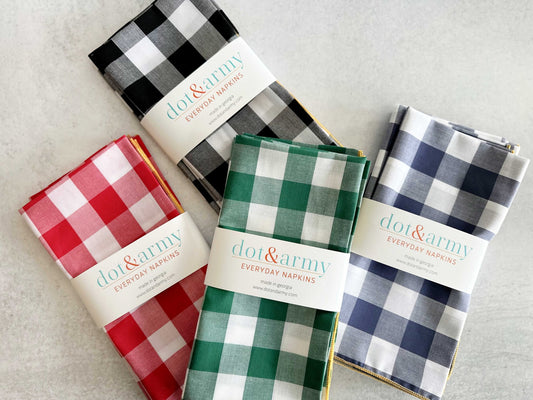 Gingham Check Cloth Napkins, set of four - mosswell.us