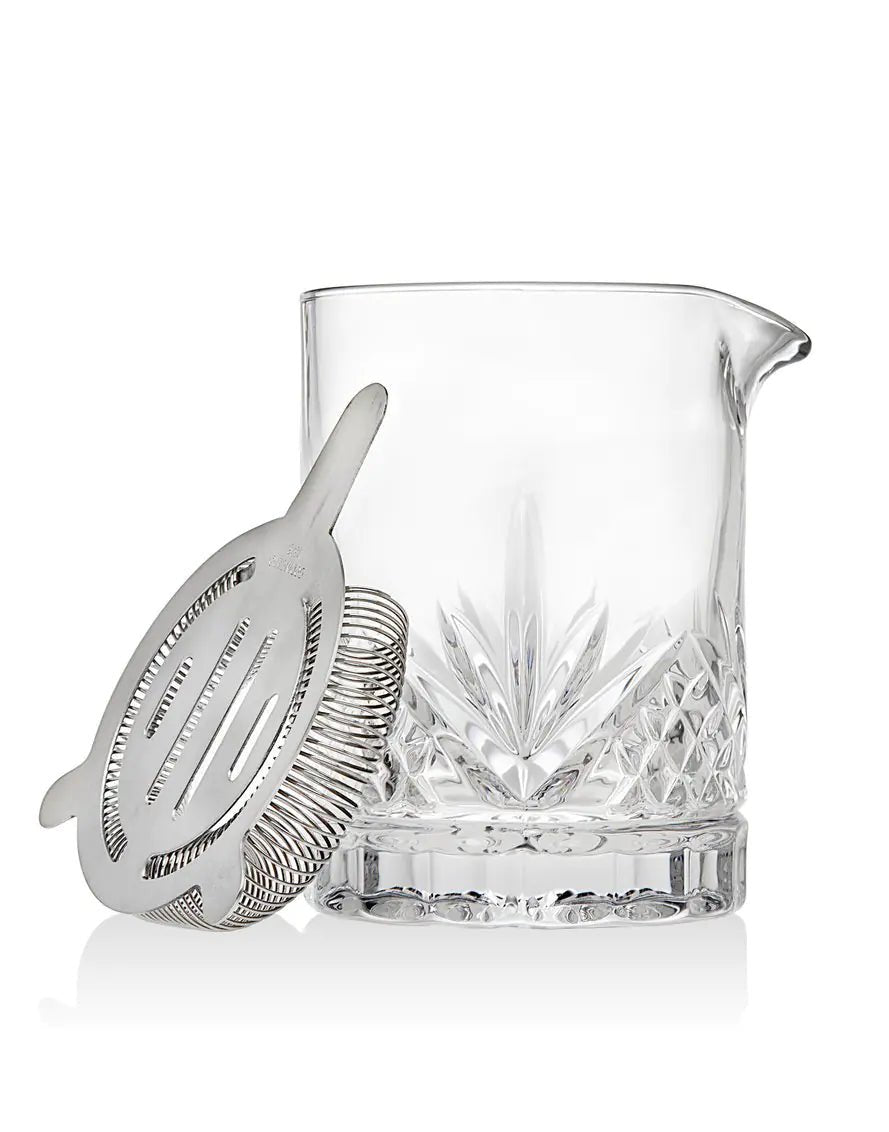 Godinger Dublin Collection Crystal Mixing Glass Pitcher Cocktail Shaker with Stainless Steel Julep Strainer - mosswell.us