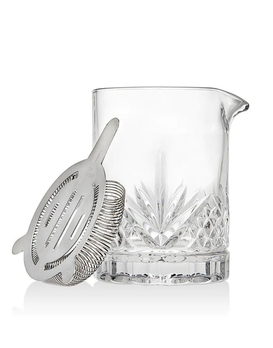 Godinger Dublin Collection Crystal Mixing Glass Pitcher Cocktail Shaker with Stainless Steel Julep Strainer - mosswell.us