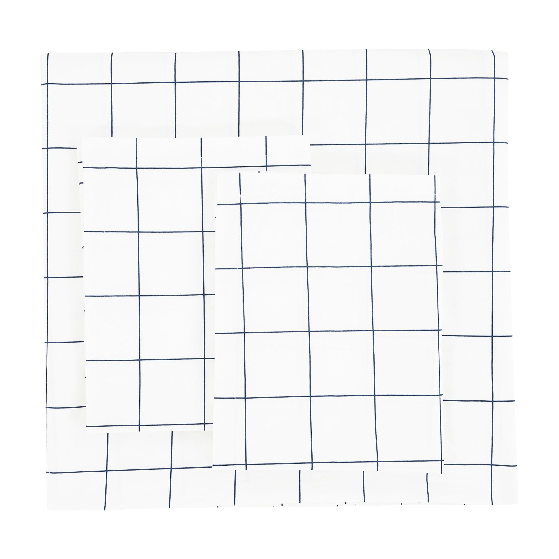 Grid Printed Cotton Percale Duvet Set - mosswell.us