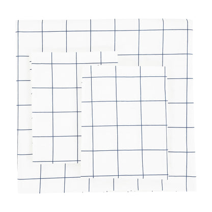 Grid Printed Cotton Percale Duvet Set - mosswell.us