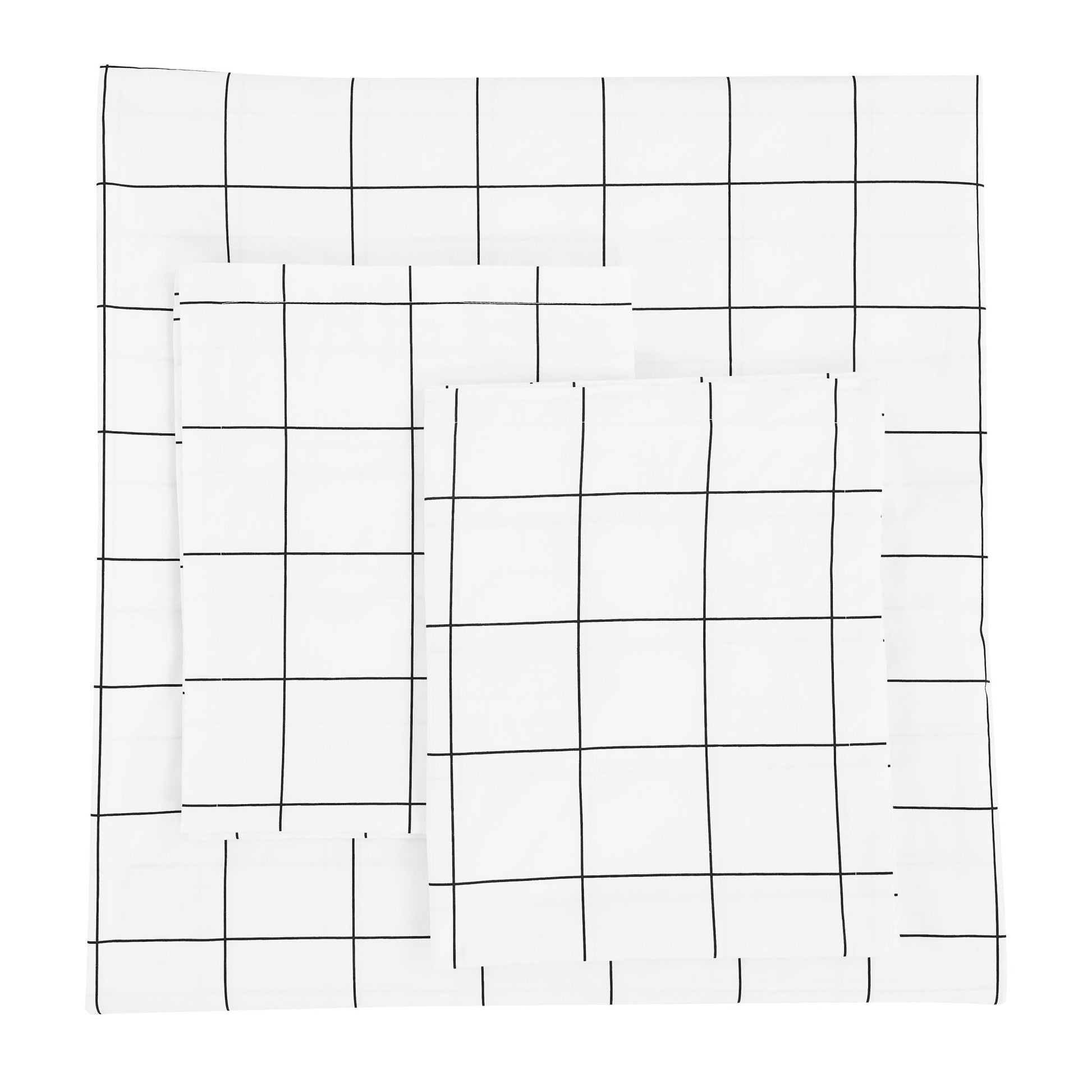 Grid Printed Cotton Percale Duvet Set - mosswell.us