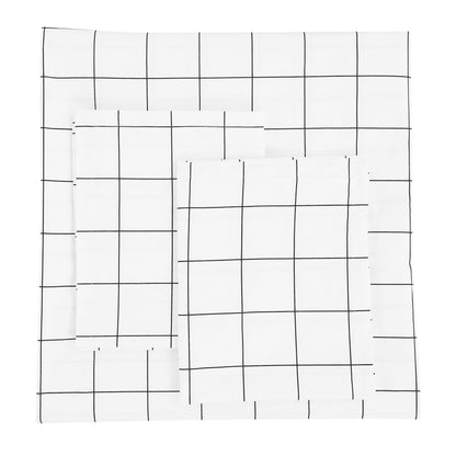 Grid Printed Cotton Percale Duvet Set - mosswell.us