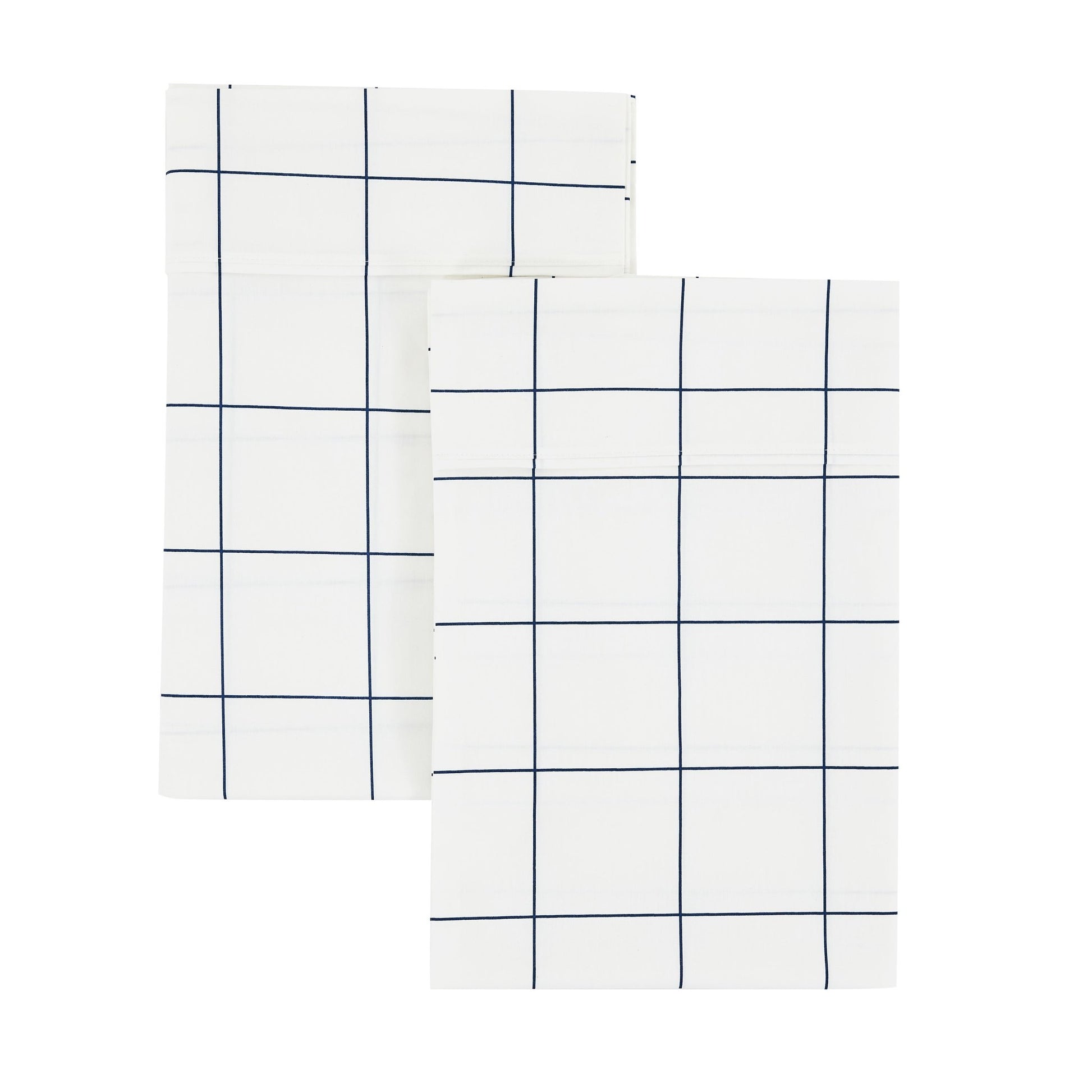 Grid Printed Cotton Percale Pillowcases - mosswell.us