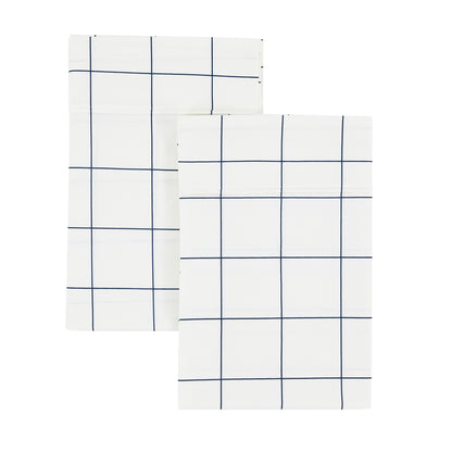 Grid Printed Cotton Percale Pillowcases - mosswell.us