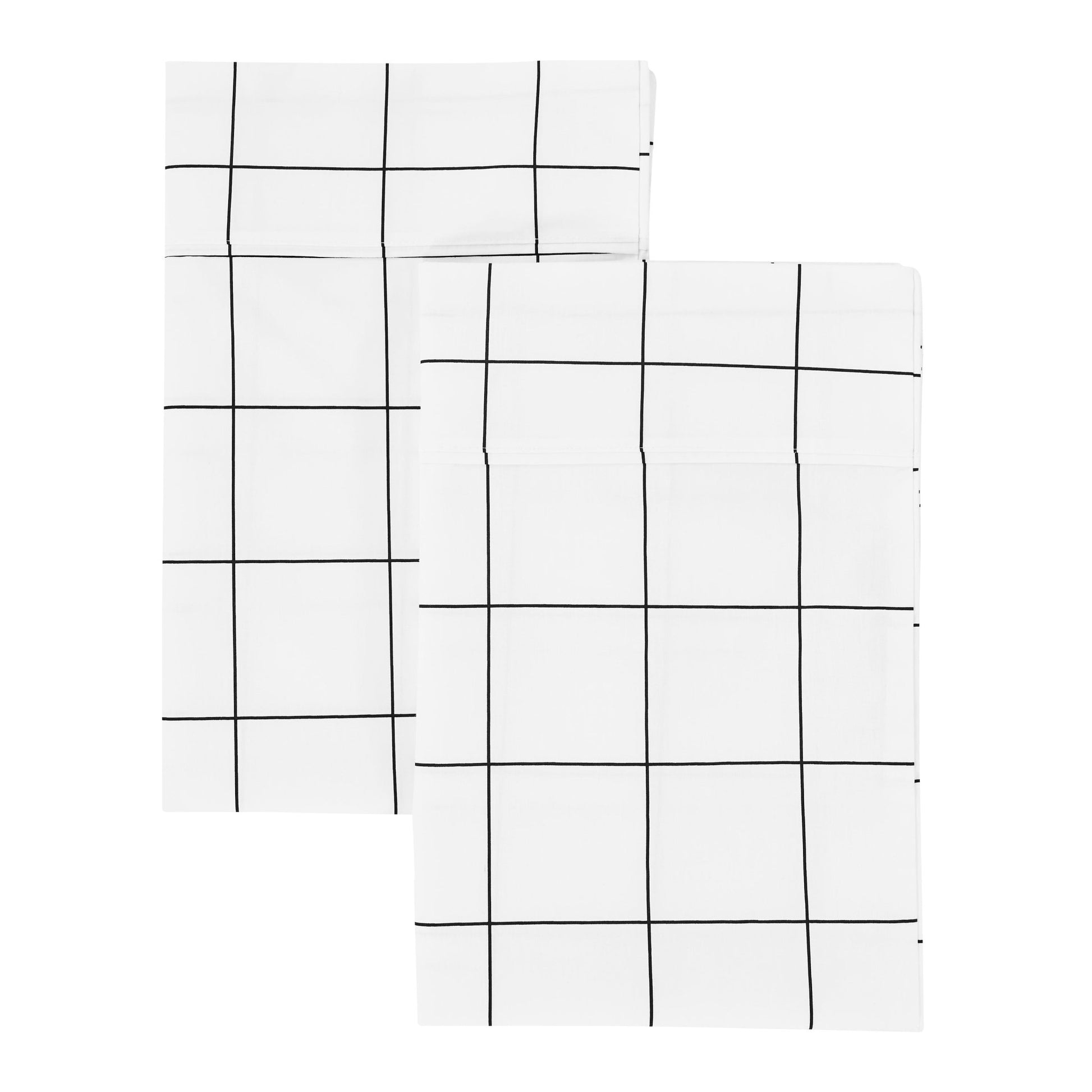 Grid Printed Cotton Percale Pillowcases - mosswell.us