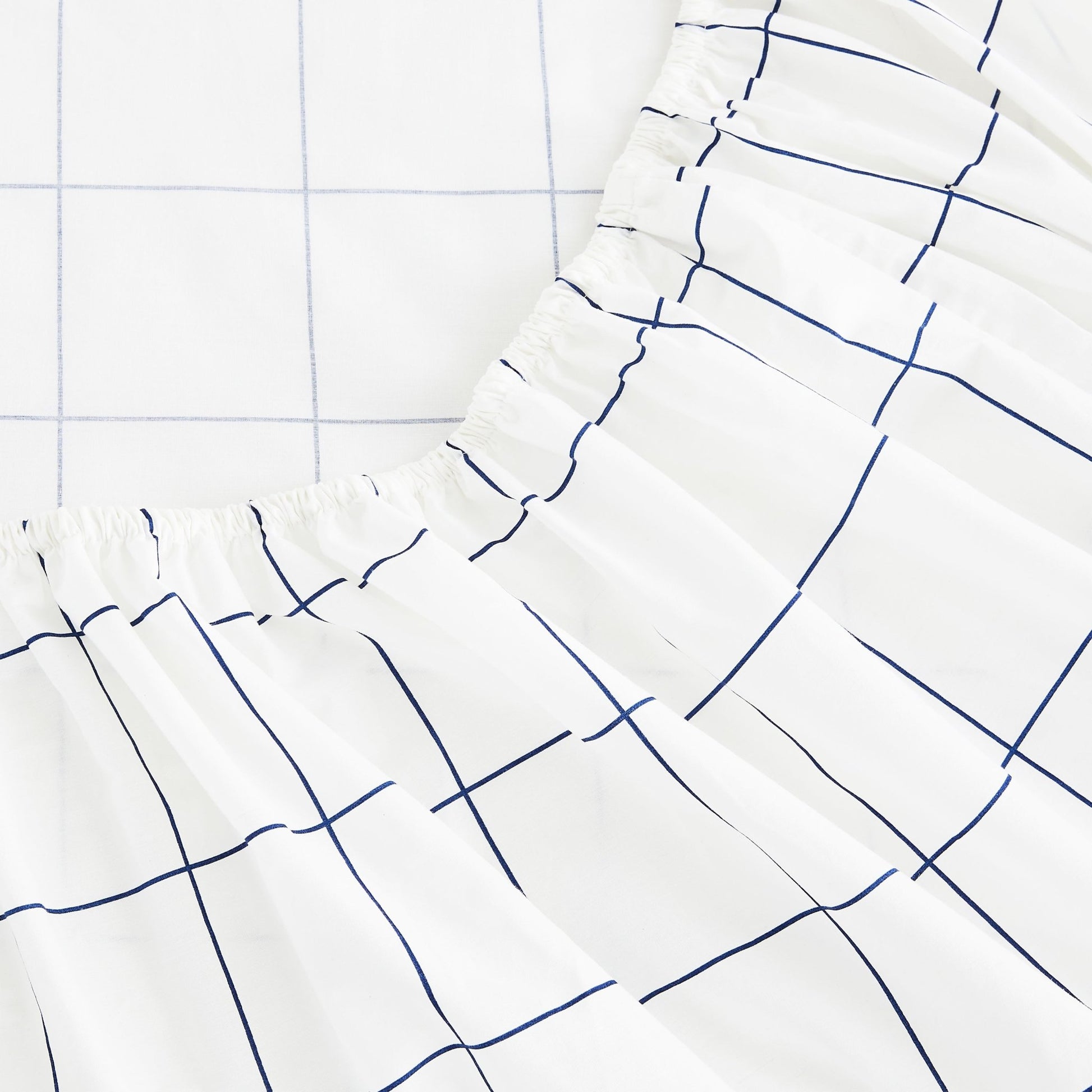 Grid Printed Cotton Percale Sheet Set - mosswell.us