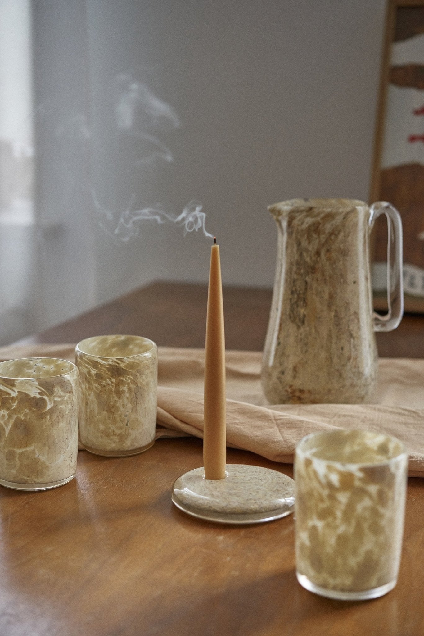 Hand Blown Glass Candle Holder - mosswell.us