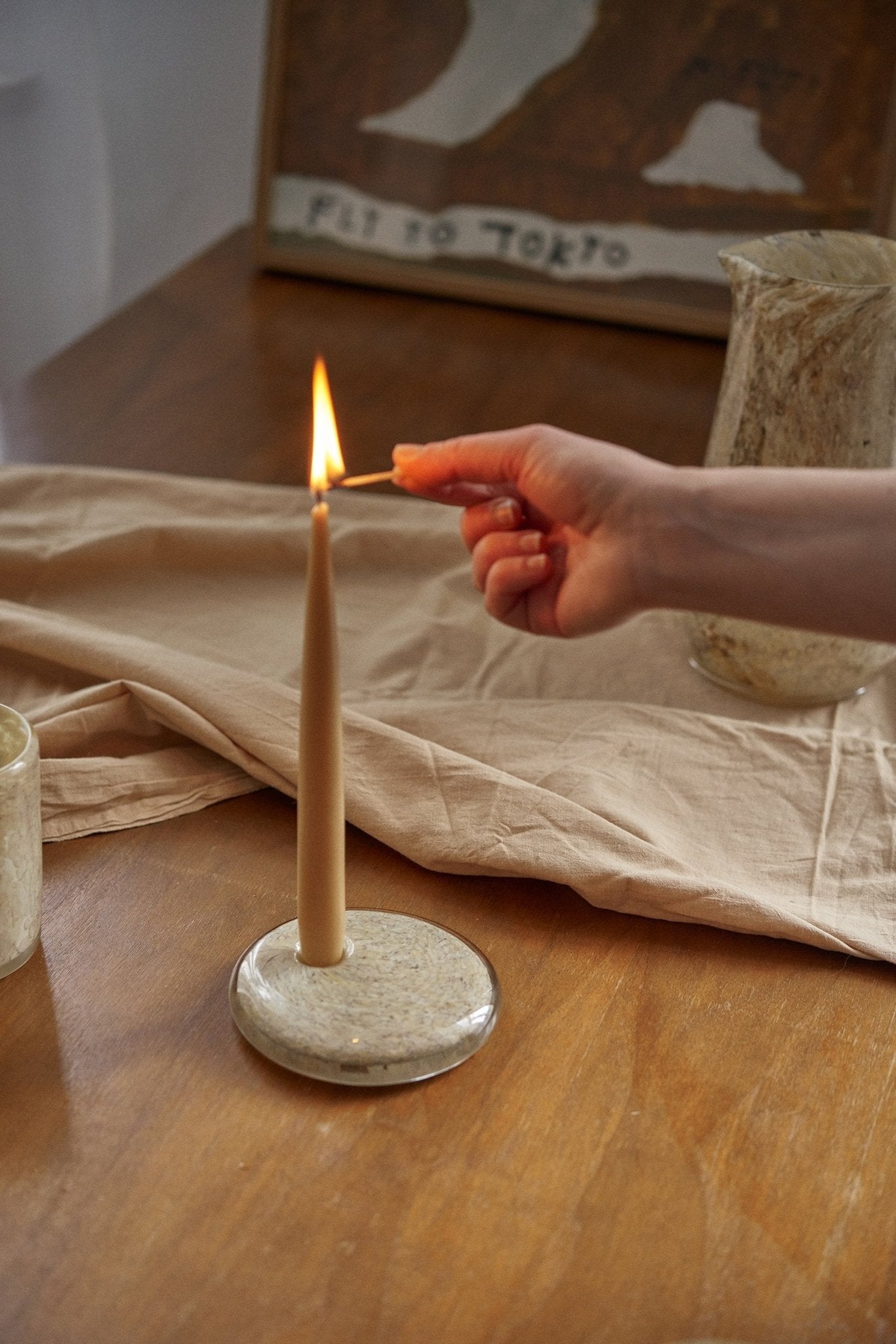 Hand Blown Glass Candle Holder - mosswell.us