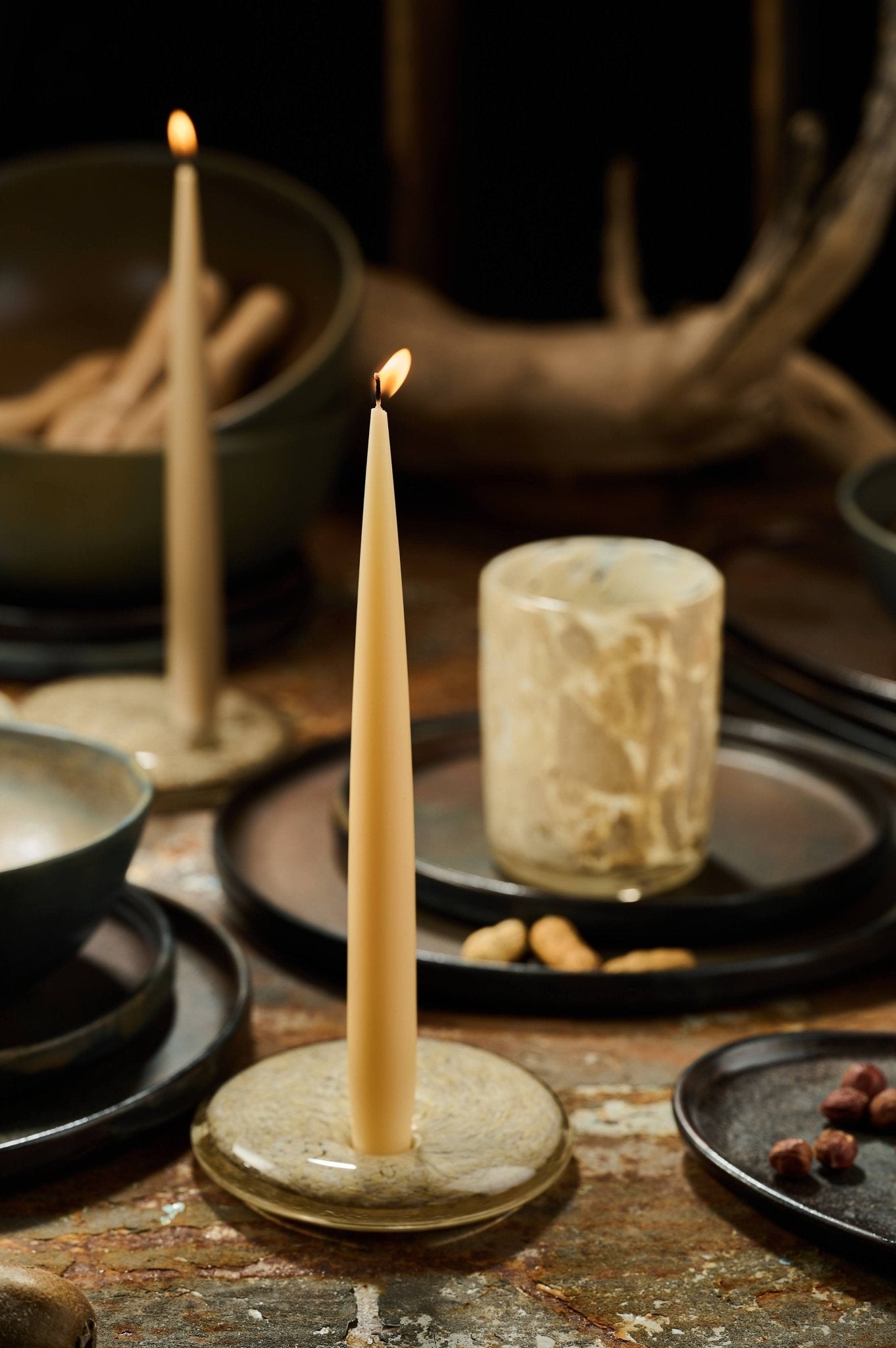 Hand Blown Glass Candle Holder - mosswell.us