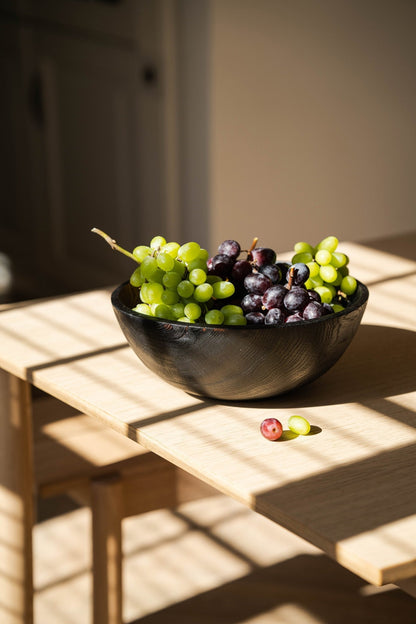 Hand - Carved Large Charred Wood Bowl - mosswell.us
