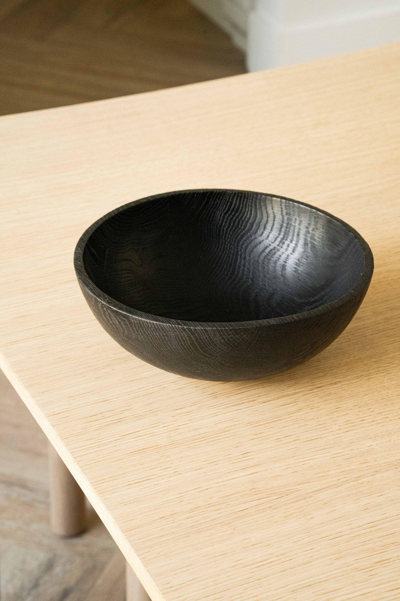 Hand - Carved Large Charred Wood Bowl - mosswell.us