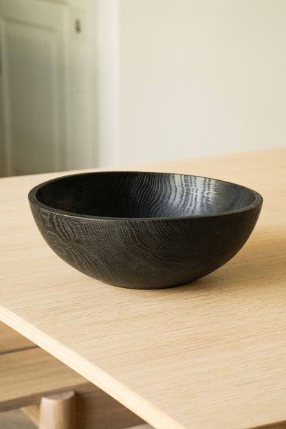 Hand - Carved Large Charred Wood Bowl - mosswell.us