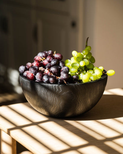 Hand Carved Large Half Charred Wooden Bowl - mosswell.us