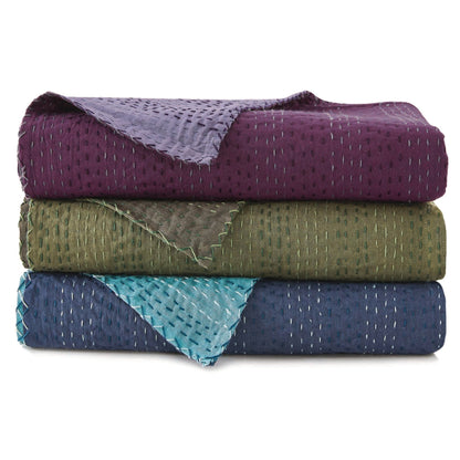 Hand Stitched Reversible Kantha Coverlets - mosswell.us