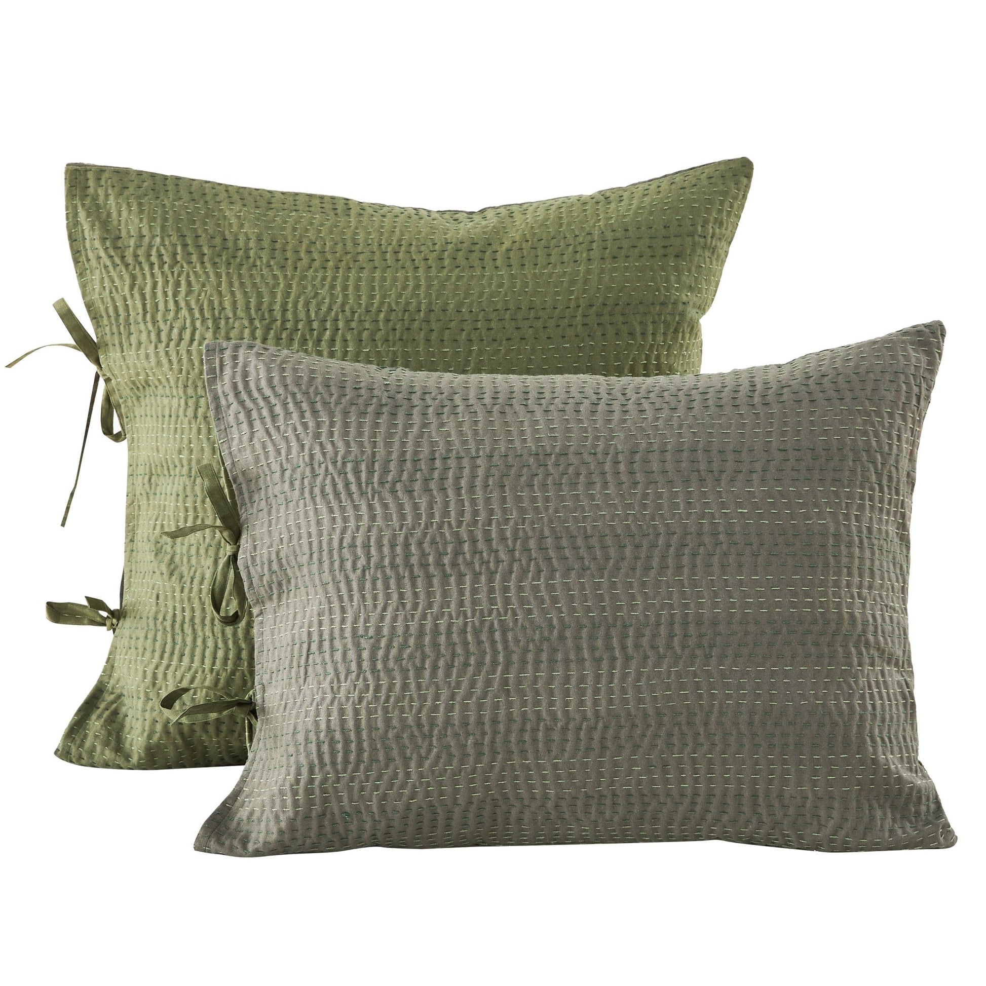 Hand Stitched Reversible Kantha Pillow Sham Pairs - mosswell.us