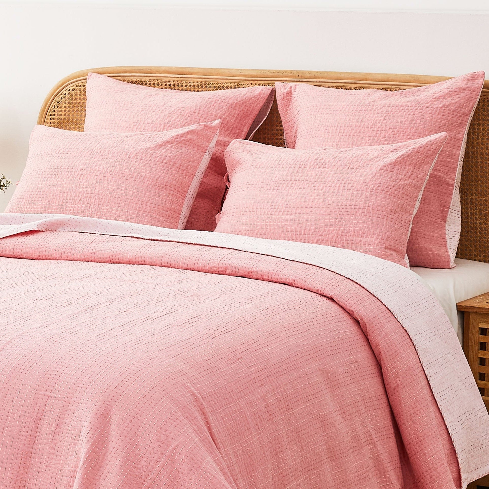 Hand Stitched Reversible Kantha Pillow Sham Pairs - mosswell.us