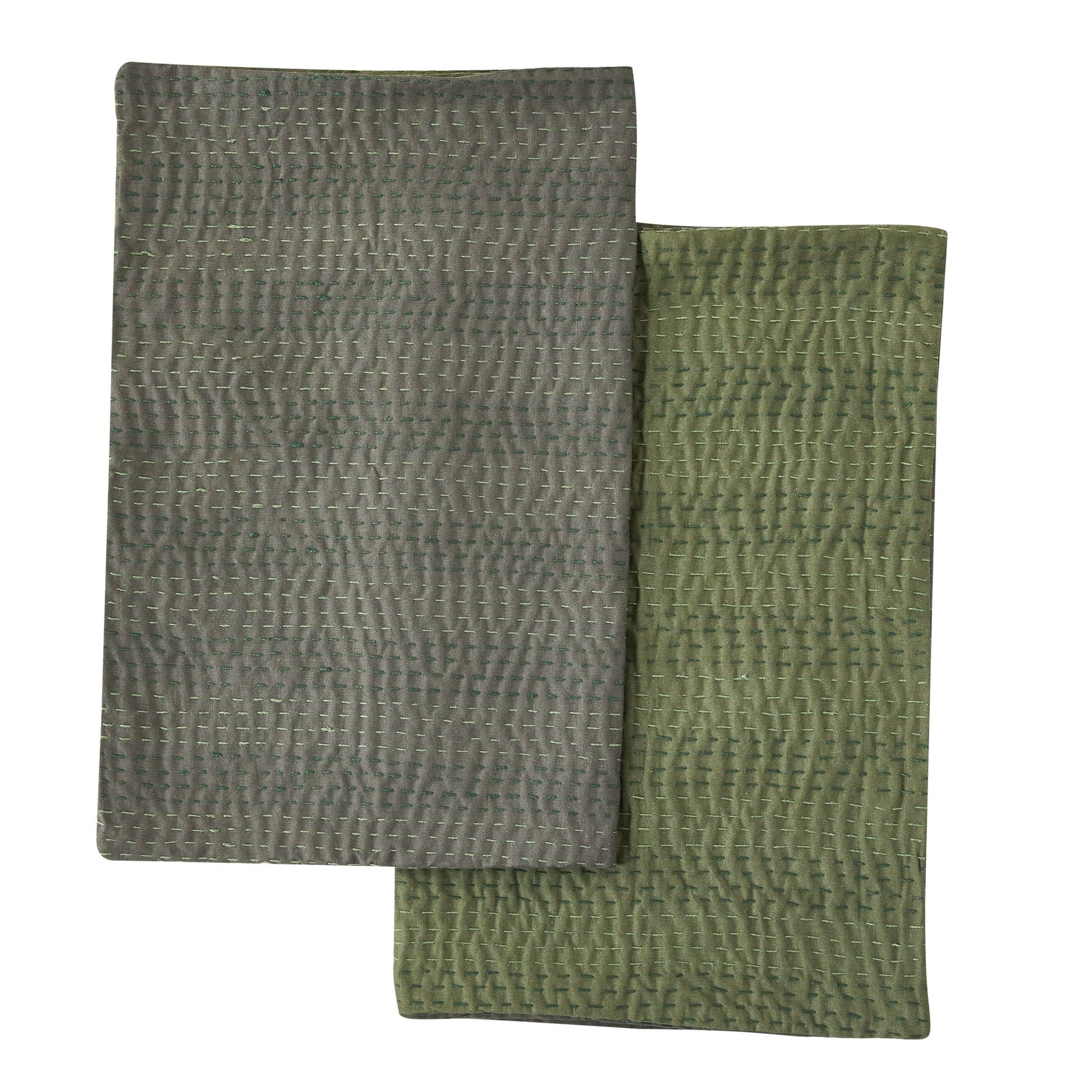 Hand Stitched Reversible Kantha Pillow Sham Pairs - mosswell.us