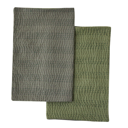 Hand Stitched Reversible Kantha Pillow Sham Pairs - mosswell.us