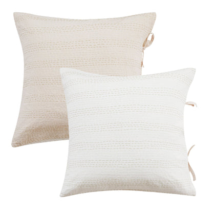 Hand Stitched Reversible Kantha Pillow Sham Pairs - mosswell.us