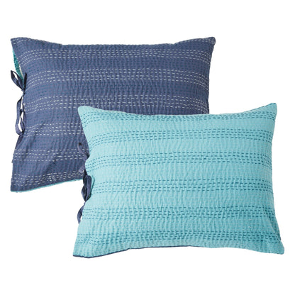 Hand Stitched Reversible Kantha Pillow Sham Pairs - mosswell.us