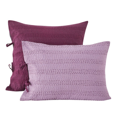 Hand Stitched Reversible Kantha Pillow Sham Pairs - mosswell.us