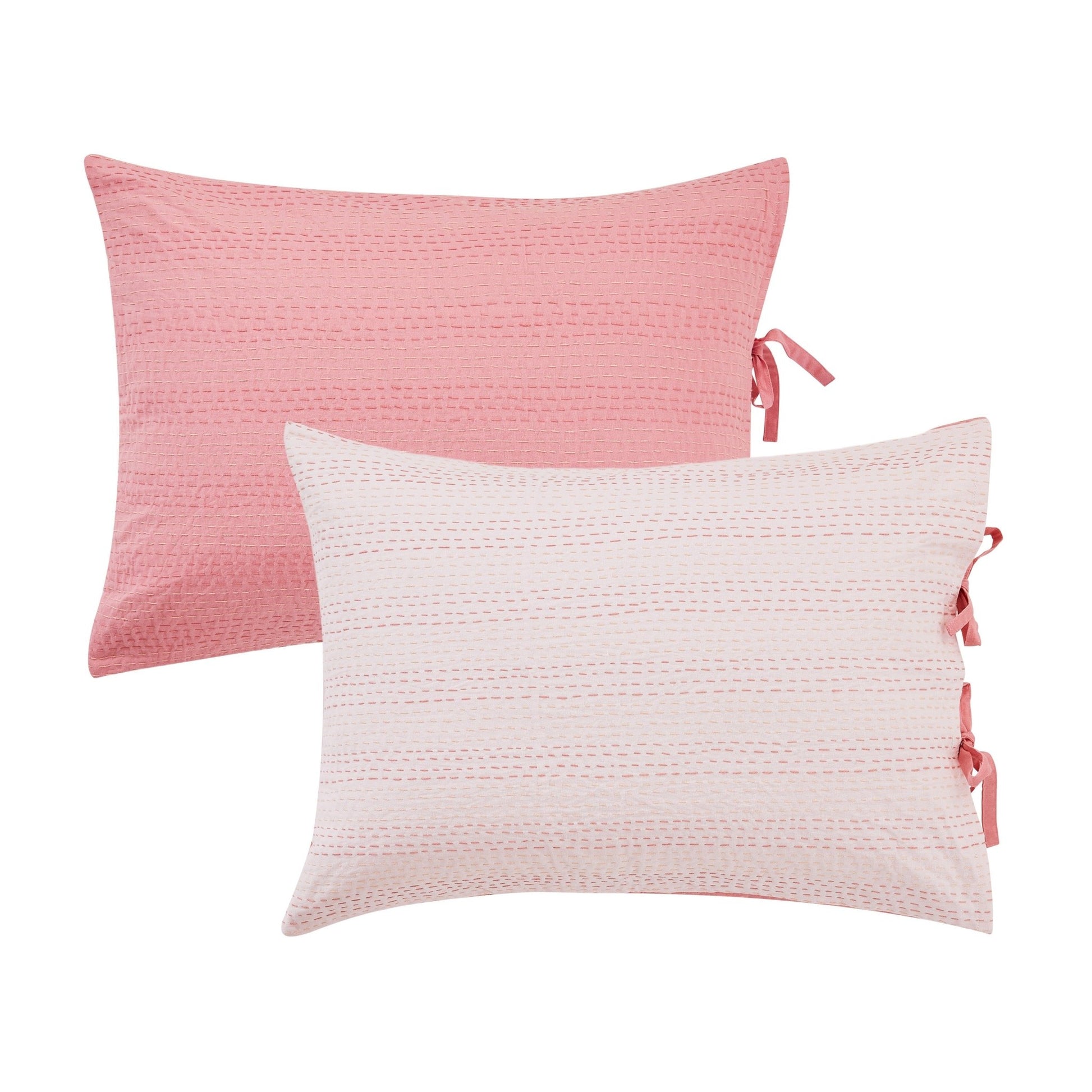 Hand Stitched Reversible Kantha Pillow Sham Pairs - mosswell.us
