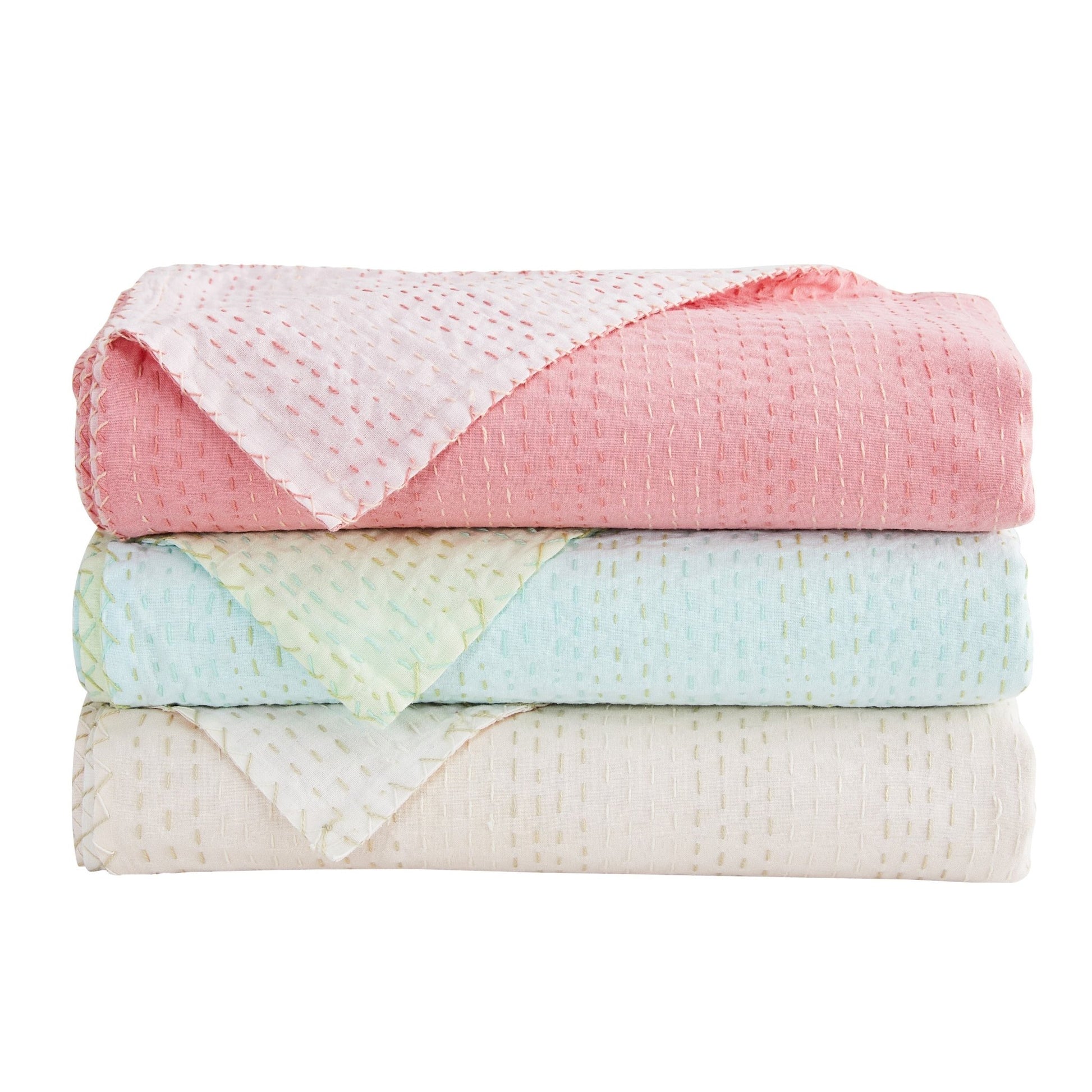Hand Stitched Reversible Kantha Throws - mosswell.us