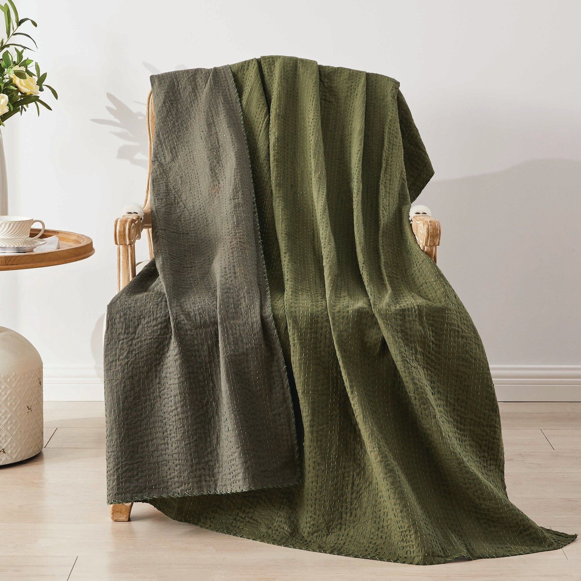Hand Stitched Reversible Kantha Throws - mosswell.us