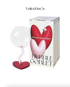Handblown Bubble Wine Glass - Retro Whimsical Eclectic Wavy Stemmed - mosswell.us