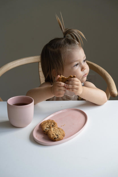 Handmade Oval Porcelain Serving Platter. Powder Pink - mosswell.us