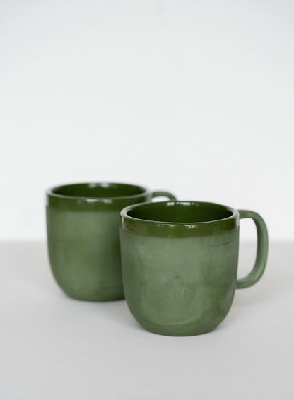 Handmade Porcelain Coffee Mug. Green - mosswell.us