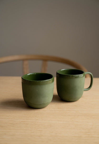 Handmade Porcelain Coffee Mug. Green - mosswell.us