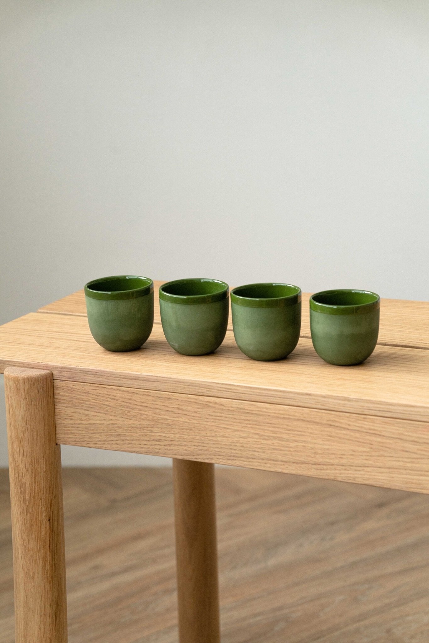 Handmade Porcelain Espresso Cup - Green - mosswell.us