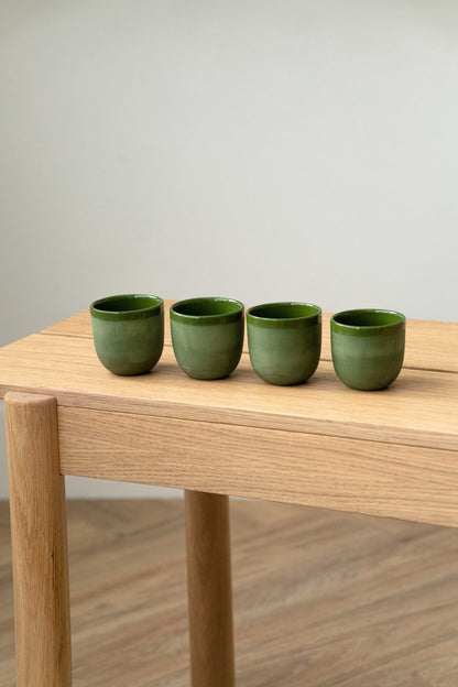 Handmade Porcelain Espresso Cup - Green - mosswell.us