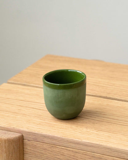 Handmade Porcelain Espresso Cup - Green - mosswell.us