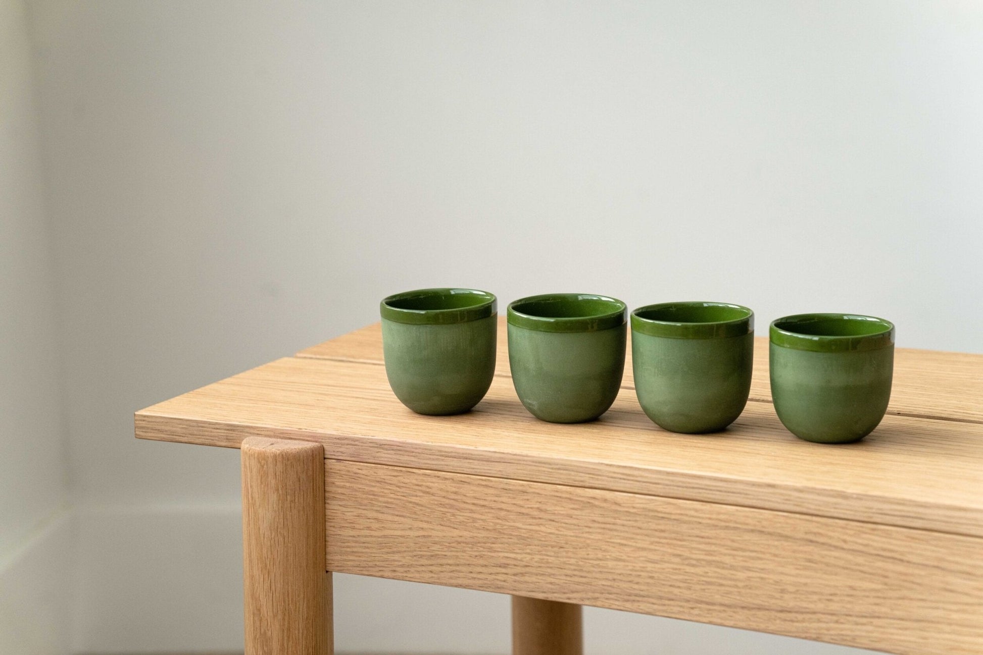 Handmade Porcelain Espresso Cup - Green - mosswell.us